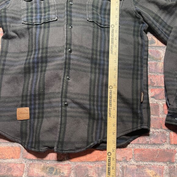 Indian Motorcycle Plaid Long Sleeve Flannel Shirt Size M Casual Grunge Biker - Picture 5 of 6